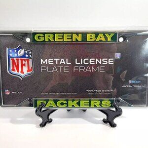 Green Bay Packers Go Pack NFL Chrome Metal License Plate Frame Tag Car Truck NEW